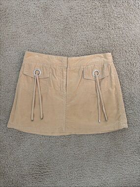 BCBGMaxAzria Beige Corduroy Mini Skirt